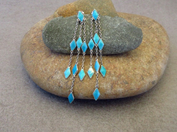 Vintage 1970s Cloisonné Enamel Delicate Chain Link