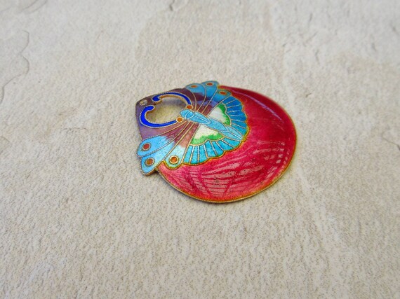 Vintage Laurel Burch 1970s Cloisonné Enamel "Full… - image 6