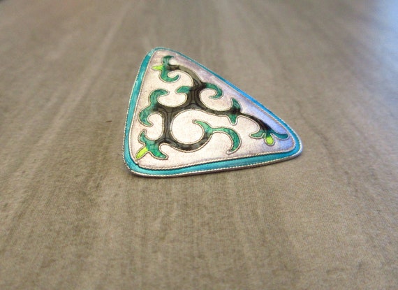 Vintage 1970s 1980s Cloisonné Enamel Art Nouveau … - image 6