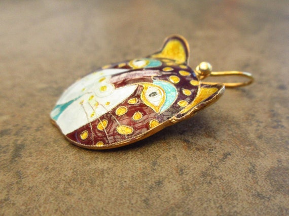 Vintage Laurel Burch 1970s Cloisonné Enamel Leopa… - image 5