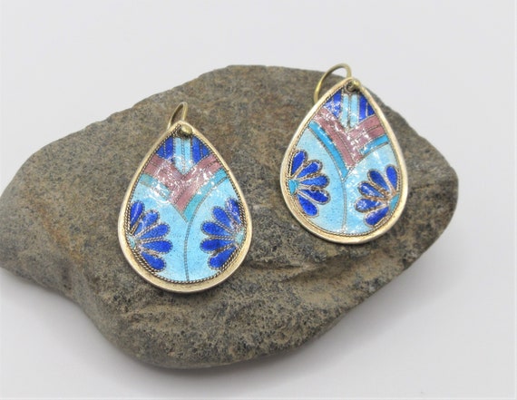 Vintage Laurel Burch 1970s Cloisonné Enamel "Bask… - image 1