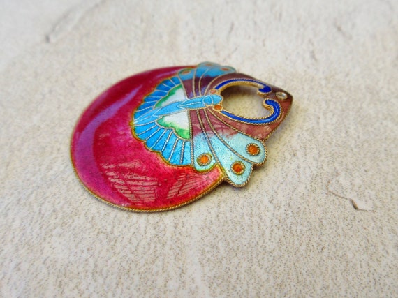 Vintage Laurel Burch 1970s Cloisonné Enamel "Full… - image 8