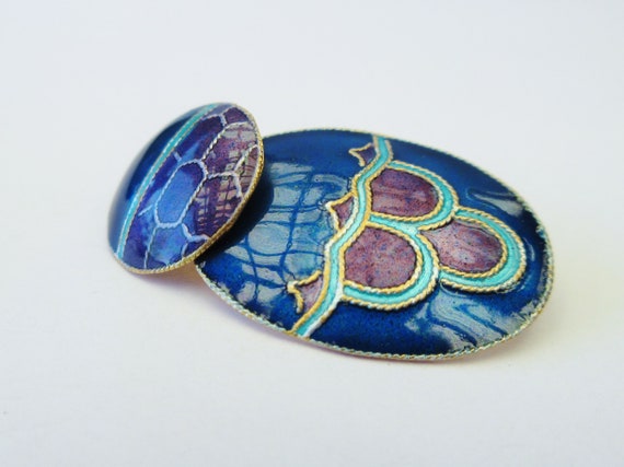 Vintage 1980s Cloisonné Enamel Articulated Art De… - image 7