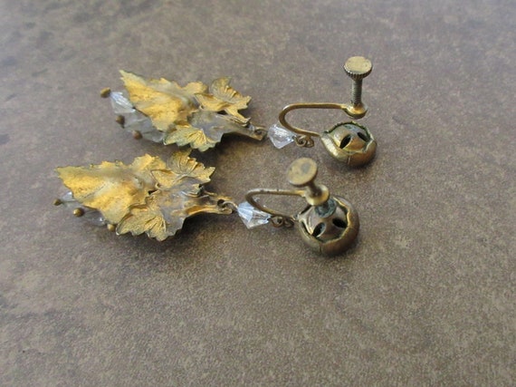 Antique Art Nouveau Gilt Brass Grape Cluster Wire… - image 10