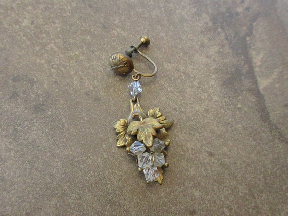 Antique Art Nouveau Gilt Brass Grape Cluster Wire… - image 5