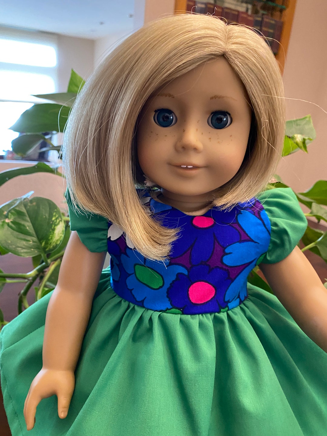 Handmade 18 Doll Dress Green Purple Pink Blue Floral Etsy