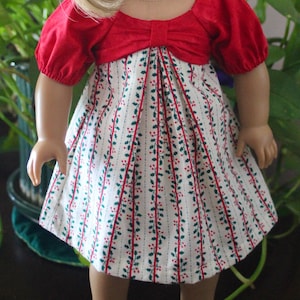 18 Inch Doll Dress, Bow Front Doll Dress,  Christmas Dress fits 18 Inch Dolls, Girl Dolls, American Dolls, Toys, Doll Clothing,