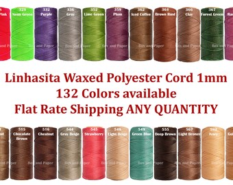 20 METRES OF THREAD WAXED LINHASITA FOR MACRAME QUALITY 30 COLOURS A CHOOSE 