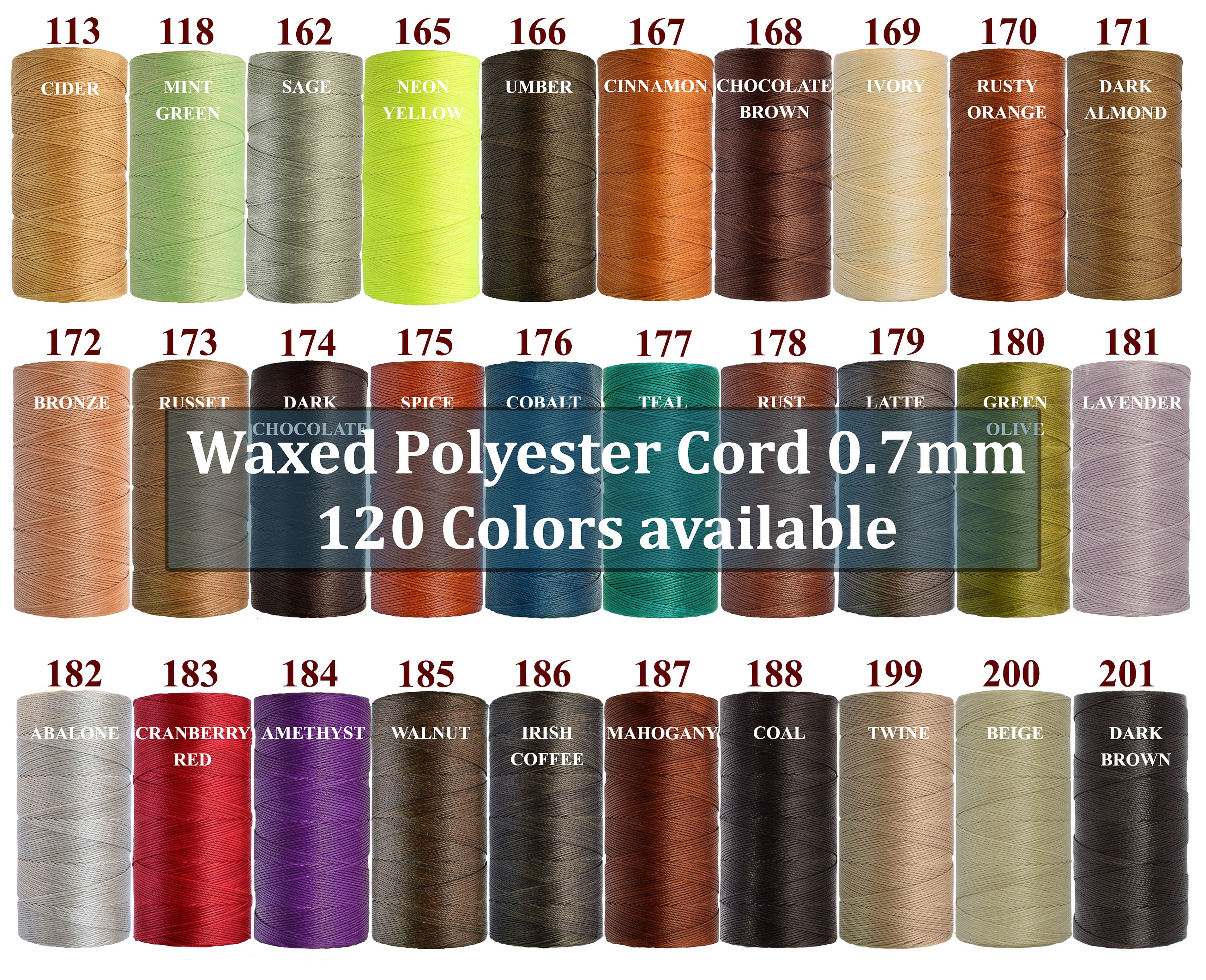 Ritza 25 Tiger Thread 1.0mm Wax Braided Polyester Leather Hand Sewing  25m/82ft