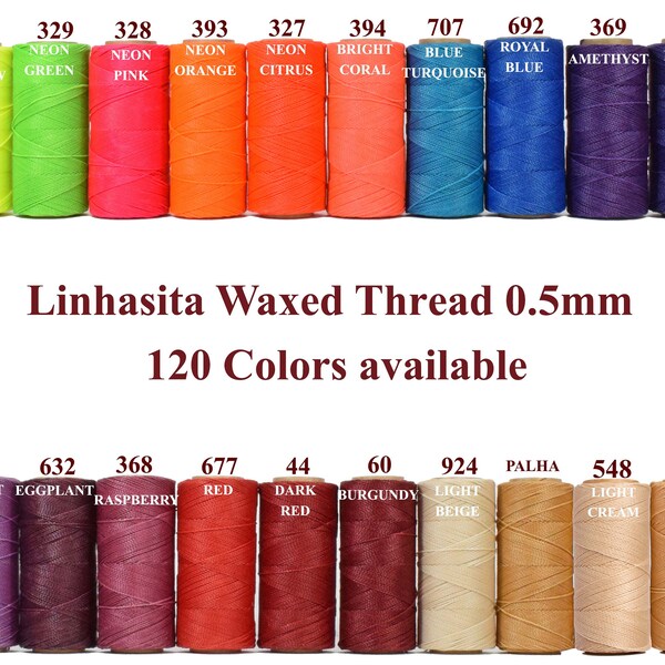 20 Meters Linhasita Waxed Cord 0.5mm, Macrame Cord, Beading Thread Micro Macrame String Waxed Thread Friendship Bracelet Cord, Knotting Cord