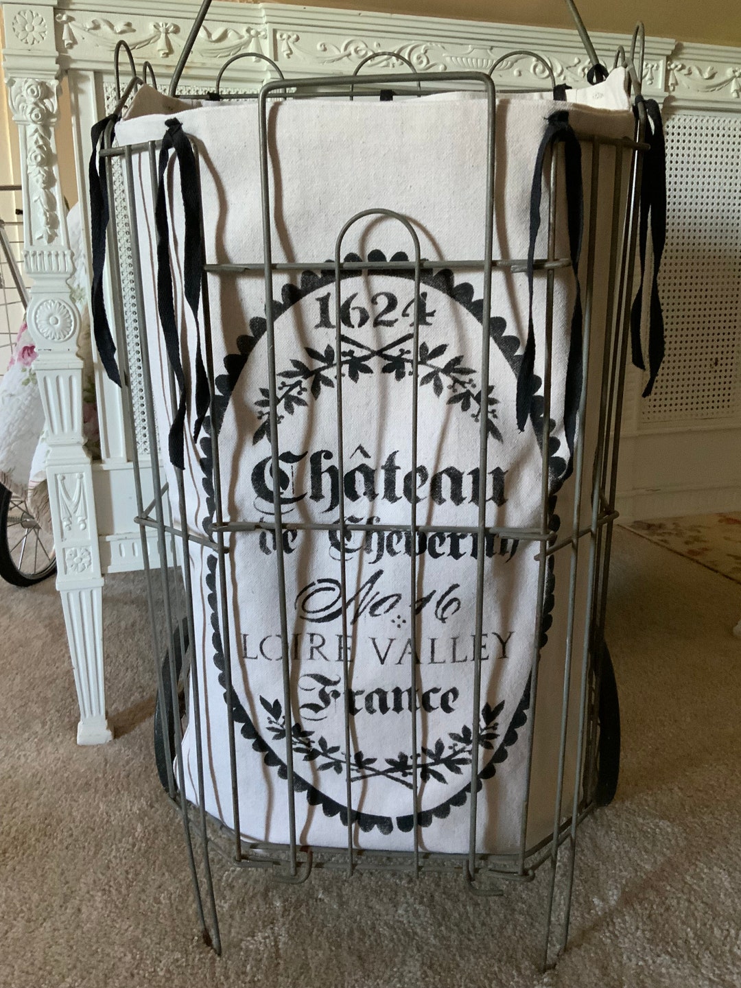 Vintage Wheeled Shopping Cart Liner,flea Market Cart, Swap Meet Etsy