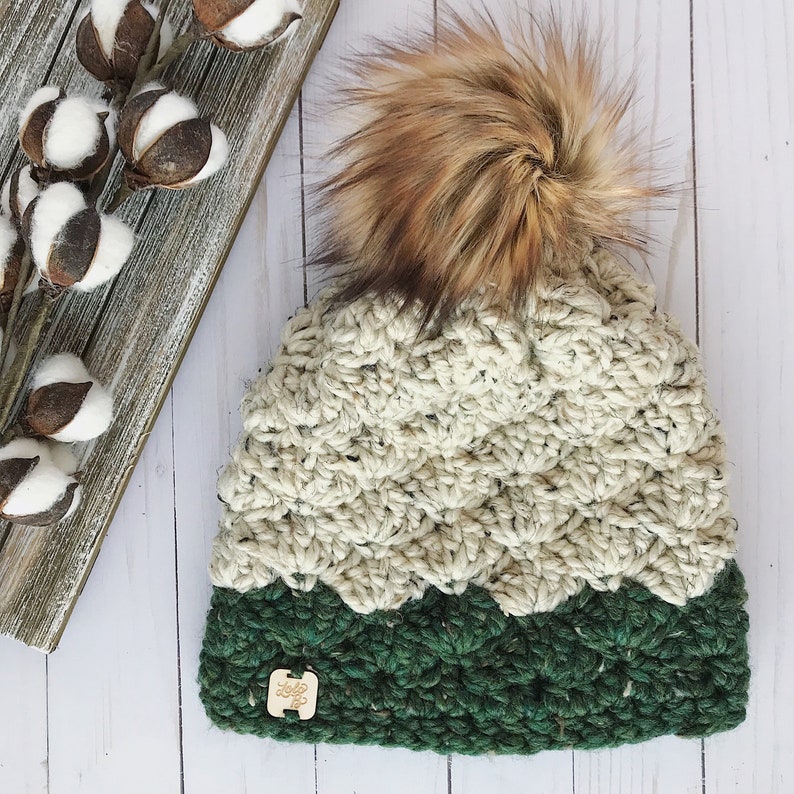 Madison Beanie Choose Your Colors Crochet Faux Fur Pom Pom Hat