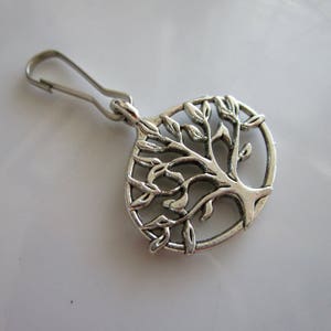 Silber Ton geschnitzten Baum des Lebens Charme für Reißverschluss Jacken Geldbörsen - Baum Reißverschluss - Baum Charme Reißverschluss - Baum des Lebens Reißverschluss