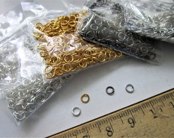 50 - 4mm Gold/Black/Shiny Silver/Dull Silver  Plated Open Jump Ring - open jump ring - jump rings supply - jump ring finding supplies/crafts