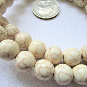 34 white howlite gemstone bead, round howlite bead - 12mm - jewelry bead supply - howlite bead supply - gemstone white howlite - gem supply