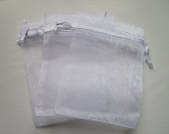 White Organza Gift Pouch 10 - Small Organza bag - Mini Wedding Favor - Jewelry Candy Bag - 4.75x3.5 organza bag - white organza gift bags
