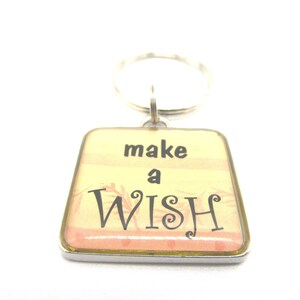 Silver tone inspirational charm - zipper pull Wish charm - Wish zipper pull - key chain inspirational charm - Wish charm key chain - key zip