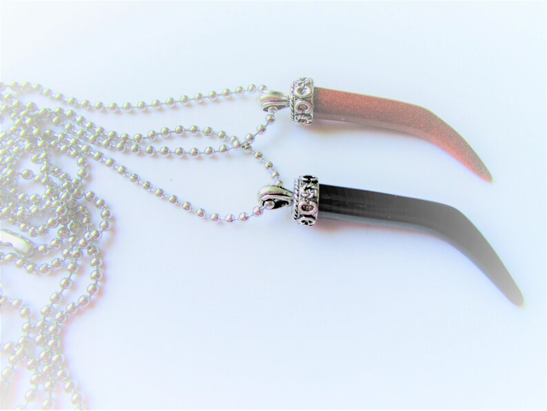 Gemstone Horn Rolo Chain Necklace - Black Onyx main image 0