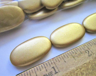 28 Plastic Bead Oval 12X30MM Gold - oval bead supply - gold oval beads - plastic beads supply - gold plastic beads - jewelry supplies beads