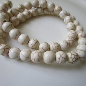 50 white howlite gemstone bead, round howlite bead - 8mm - jewelry bead supply - howlite bead supply - gemstone white howlite - gem supply