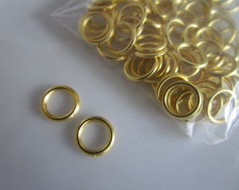 50 - 7mm Gold Plated Closed Jump Ring - closed jump ring - gold plated jump ring - closed gold jump ring - gold finding - findings jewelry