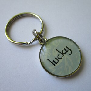 Silver tone inspirational charm - zipper pull Lucky charm - Lucky zipper pull - key chain lucky inspirational charm - Lucky charm key chain