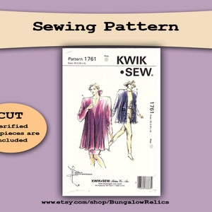 May include: A sewing pattern for a jacket and dress, labeled "Kwik Sew" pattern number 1761. The pattern is for sizes XS, S, M, L, XL.