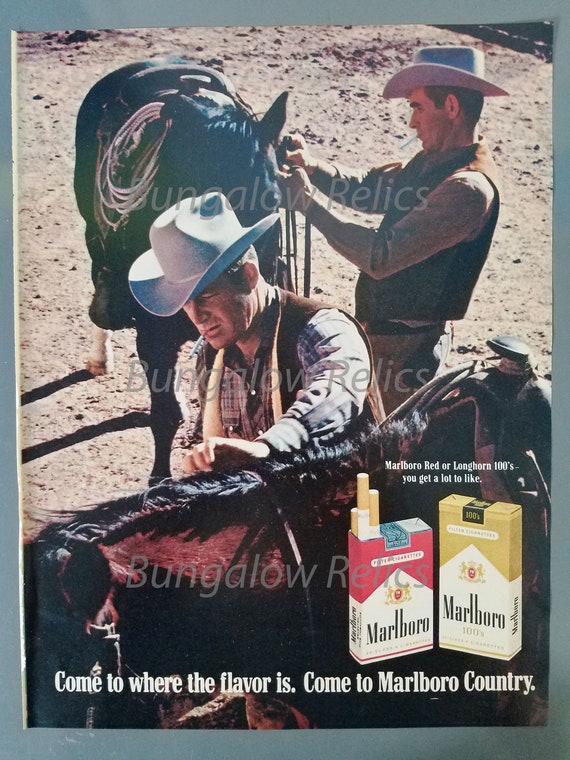 YOUR CHOICE Cowboys Horses! Combined Shipping MARLBORO Magazine Print Ads