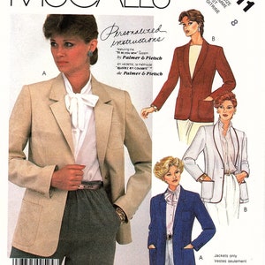 2111 Misses Classic Jacket Blazer for Ultrasuede Suede McCalls Sewing Pattern Sz 8 UNCUT FF image 2