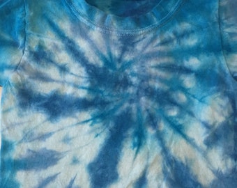 Toddler Sz. 2T-3T Tie-Dye T-Shirt Blue Swirl Design 100% Cotton