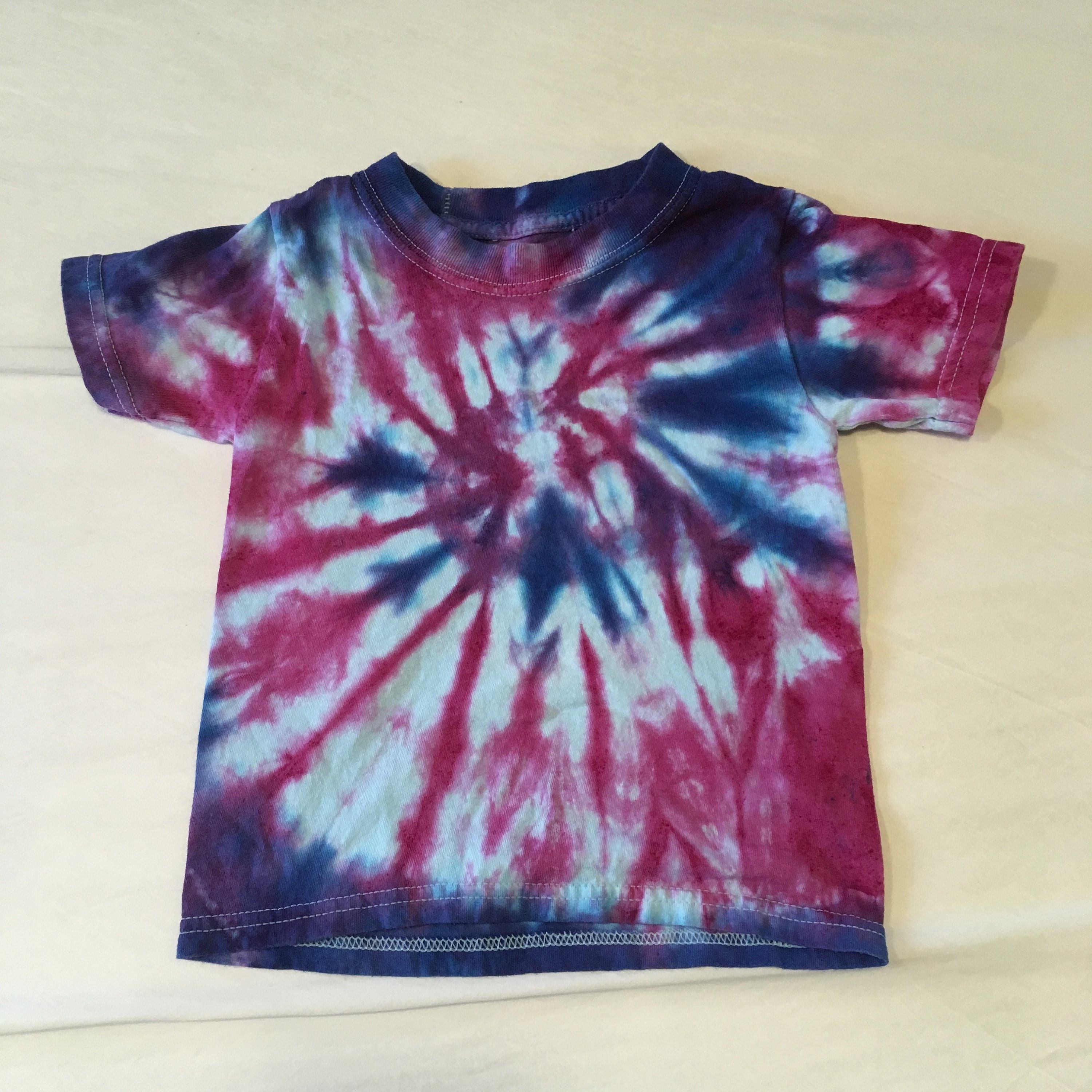 Toddler Tie-Dye T-shirt Sz. 2T-3T Fuchsia & Purple / 100% | Etsy