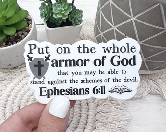 Armor of God, Faith Stickers, Christian Sticker, Sticker for Water Bottles, Bible Sticker, Waterproof Sticker, Gifts for Her, Gifts for Him