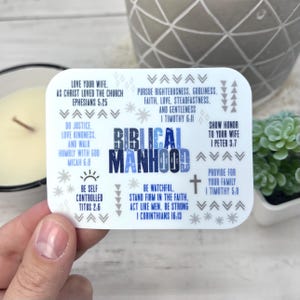 Biblical Manhood Sticker, Christian Masculinity Sticker, Godly Man Gift, Faith-Based Men’s Sticker, Christian Husband Sticker, Bible Verses