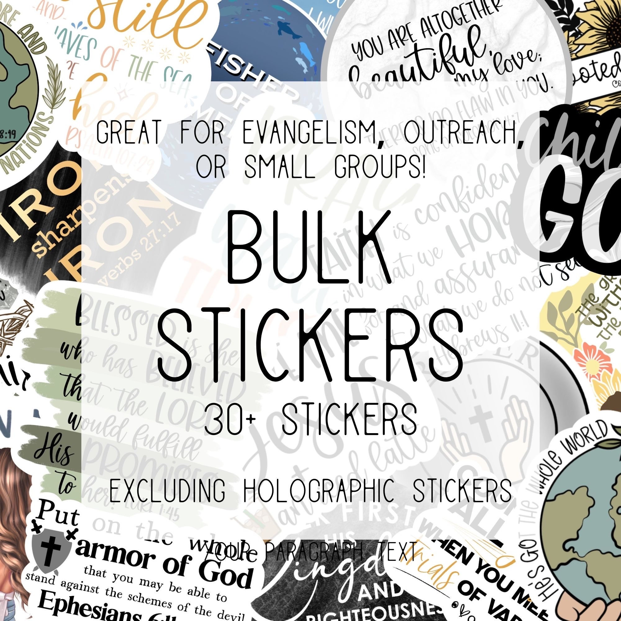 Bulk Stickers, 30 Stickers, Christian Stickers, Wholesale Stickers, Small  Group Gifts, Gifts for Friends, Evangelism Stickers, Outreach 