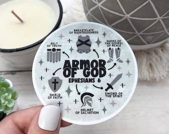 Armor of God, Ephesians 6, Faith Stickers, Christian Sticker, Sticker for Water Bottles, Bible Sticker, Waterproof Sticker, Gifts for Her