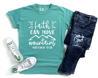 Cute Gift Faith Can Move Mountains Christian Bible T-Shirt Cute Gift Faith Can Move Mountains Christian Bible T-Shirt