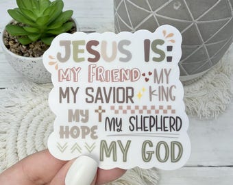 Jesus is my Friend Sticker, Faith-Based Sticker, Christian Gift, Christian Gift for Friend, Sticker for Her, Journal Sticker, Bible Sticker