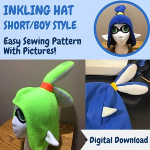 Splatoon Hat Inkling Cosplay Boy/Short Version Sewing Pattern