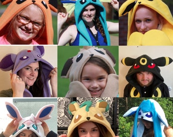 Pokemon Hats Eeveelution Scoodies Eevee Cosplay Umbreon Jolteon Flareon Vaporeon Costume Gijinka