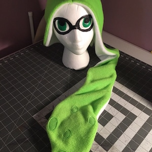 Splatoon Hat Cosplay Inkling Female Squid Hat Costume with/without Ears All Colors Custom Colors Girl Style Tentacles Asymmetrical Style