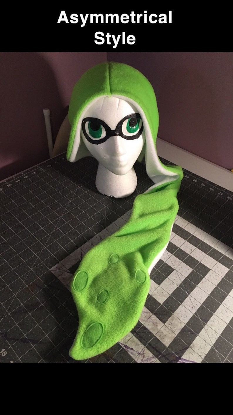 Splatoon Hat Cosplay Inkling Female Squid Hat Costume with/without Ears All Colors Custom Colors Girl Style Tentacles Asymmetrical Style