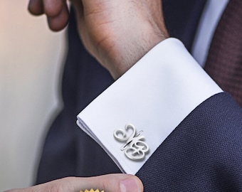 Personalisierte Manschettenknöpfe - Initialen-Manschettenknöpfe - Hochzeit manschettenknöpfe