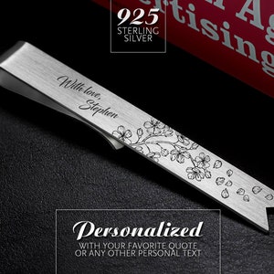 Personalized Bookmark, Gift for bookworm, Engraved Bookmark sterling silver, Sakura Flower Bookmark