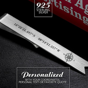 Personalized Bookmark, Traveler gift, Wedding gift parents, Coordinates Bookmark silver 925, Coordinates jewelry