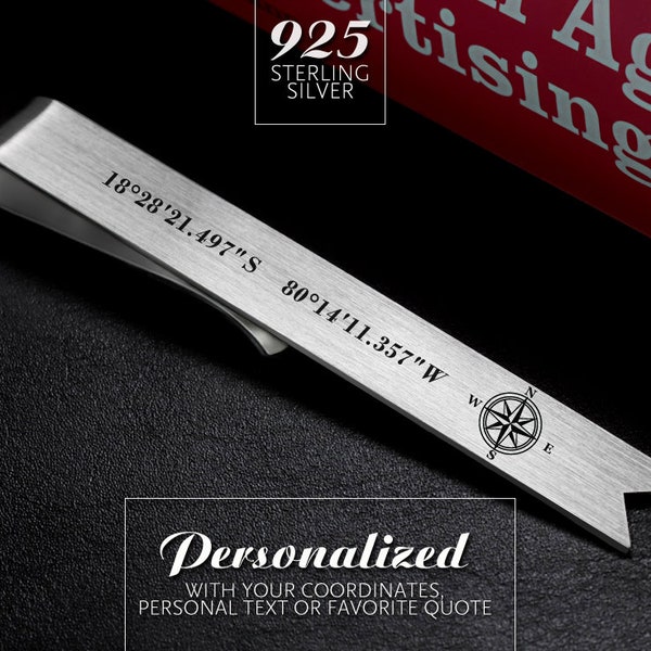 Personalized Bookmark, Traveler gift, Wedding gift parents, Coordinates Bookmark silver 925, Coordinates jewelry