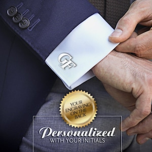 Engraved Cufflinks initails, Wedding Cufflinks, Custom cufflinks for groom, Monogram letters, Groom gift