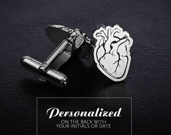 Doctor Cufflinks, Med Student Gift, Medical Cufflinks, Anatomical Heart Cufflinks gift for doctor, Med graduation