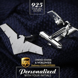 Custom Cufflinks Military, Animal Cufflinks, Eagle Cufflinks personalized with initials, Engraved Cufflinks
