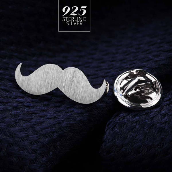 Épingle à cravate de mariage, épingle à cravate moustache en argent 925, épinglette de revers de marié, accessoires de mariage pour hommes