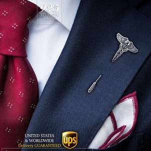 Med graduation gift, Doctor lapel pin personalized,, Caduceus lapel pin for doctor, Doctor gift,